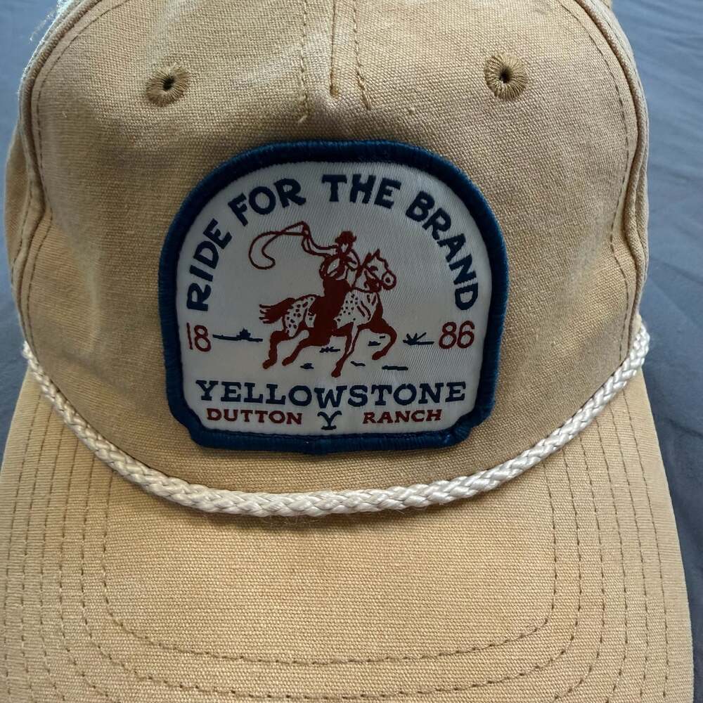 Yellowstone Dutton Ranch 1886 Ride For The Brand Tan Rope Hat